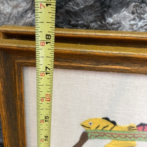 Set of 2 Vintage 70s Crewel Embroidered
Folk Art Framed - Picture 14 of 16